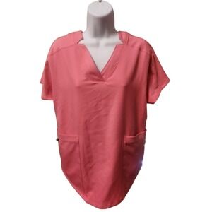 Climate Light Cuddl Duds Women's Medium Pink Scrub Top